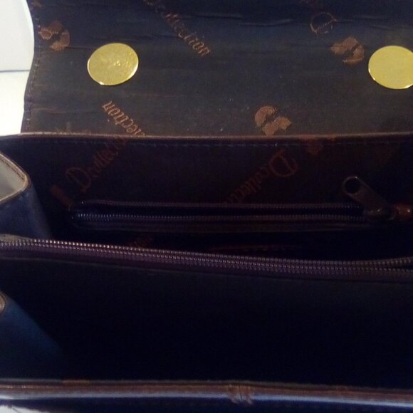 1990s D Collection Vintage Brown Leather Shoulder Bag - Pre Owned - Picture 4 of 6